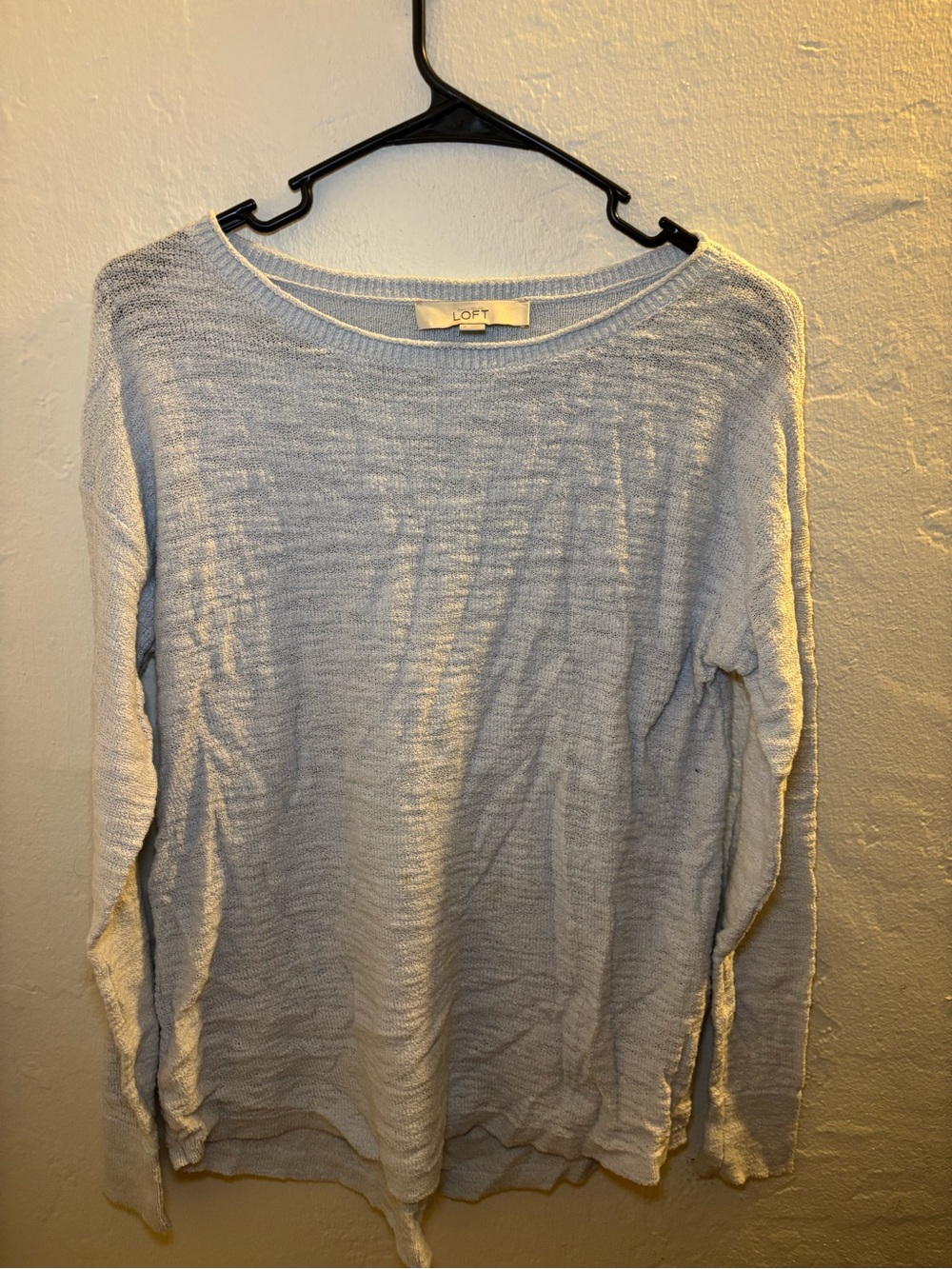 LOFT Light Blue Long Sleeve Knit Sweater